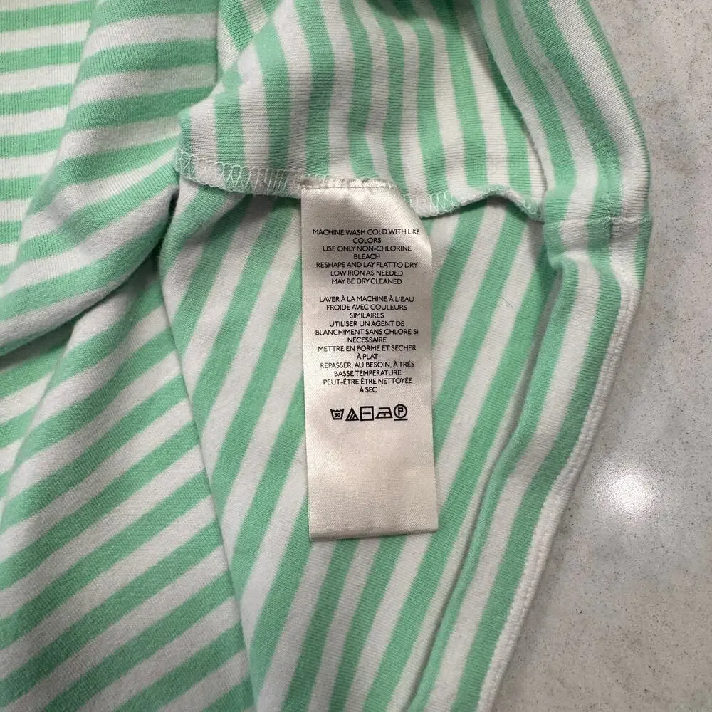 Maeve Cotton Tank Top Green & White Striped Women's XL French Coastal Spring - Picture 7 of 12